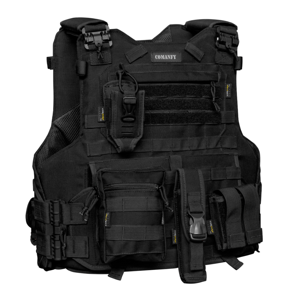CAPA DE COLETE COMANFY® ARMOR IIIA - PRETO COMBO RAIO PMCE