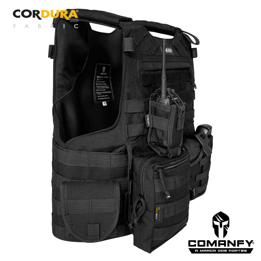 CAPA DE COLETE COMANFY® PREDADOR G5 IIIA - PRETO ( 5 MÓDULOS)