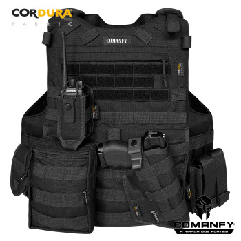 CAPA DE COLETE COMANFY® PREDADOR G5 IIIA - PRETO ( 5 MÓDULOS)