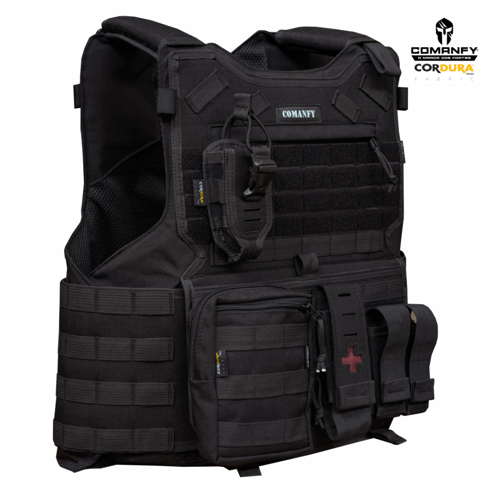 CAPA DE COLETE COMANFY® G6 IIIA - PRETO ( 4 MÓDULOS)