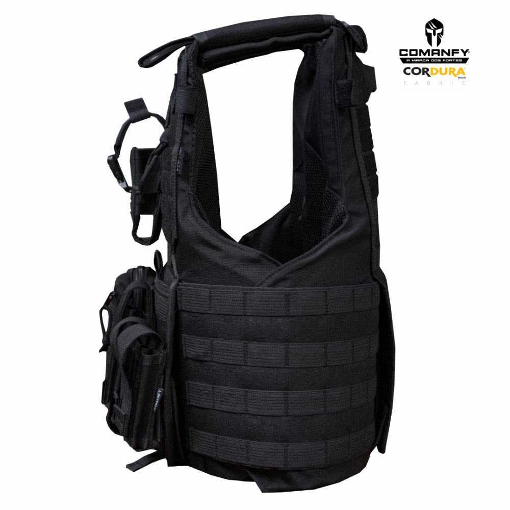 CAPA DE COLETE COMANFY® G6 IIIA - PRETO ( 4 MÓDULOS)