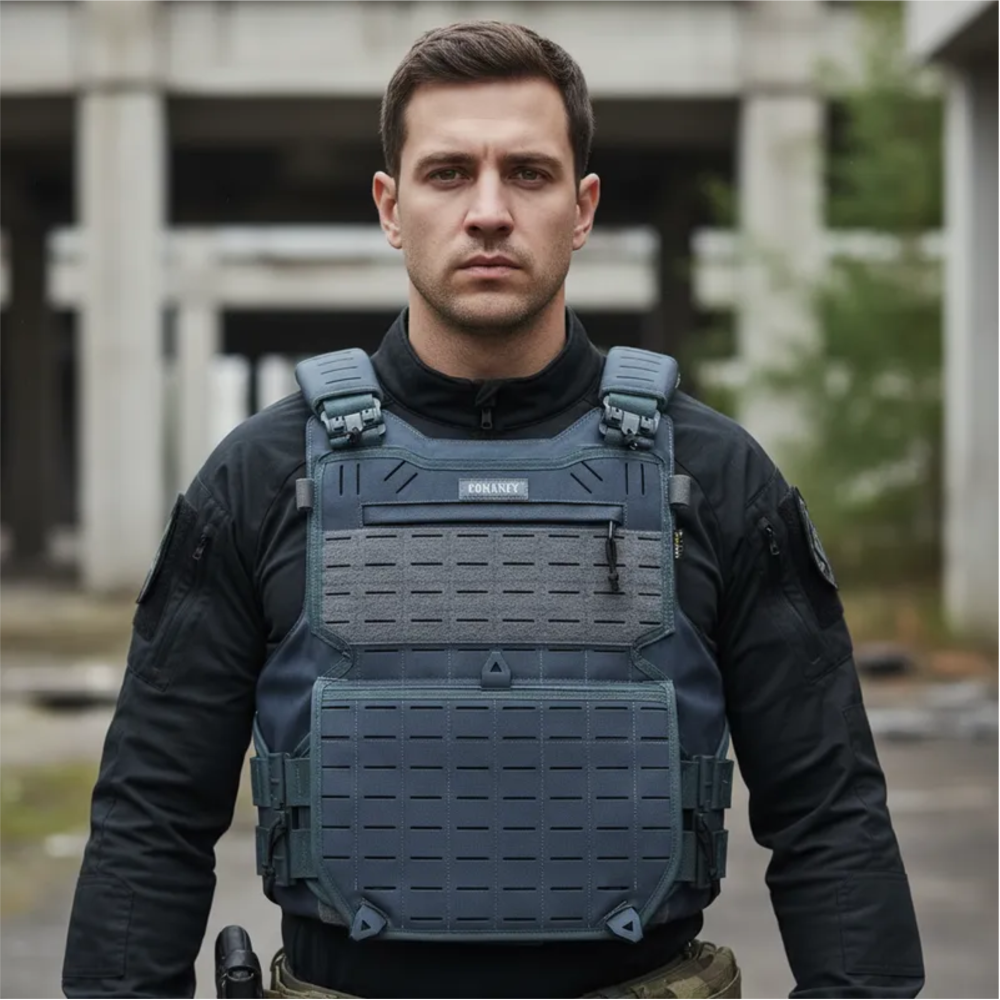 CAPA DE COLETE COMANFY® GLADIADOR IIIA LASER CUT - CINZA BANDEIRANTE 