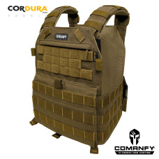 CAPA DE COLETE COMANFY® PLATE CARRIER EM CORDURA® 1000D - COYOTE