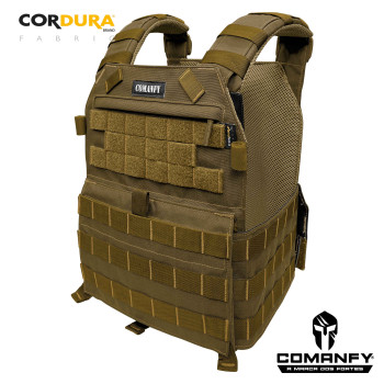 CAPA DE COLETE COMANFY® PLATE CARRIER EM CORDURA® 1000D - COYOTE