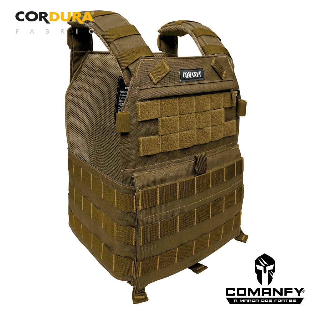 CAPA DE COLETE COMANFY® PLATE CARRIER EM CORDURA® 1000D - COYOTE