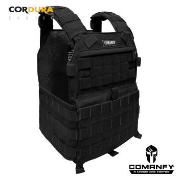 CAPA DE COLETE COMANFY® PLATE CARRIER EM CORDURA® 1000D - PRETO