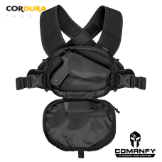 BOLSA DE PEITO COMANFY® SAQUE RÁPIDO COM REFLETIVO - PRETO